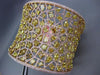 MASSIVE 27.48CT PINK & INTENSE YELLOW DIAMOND 18K ROSE GOLD FILIGREE WEB BANGLE