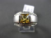 ESTATE WIDE 1.10CT DIAMOND & AAA YELLOW TOPAZ 14KT WHITE GOLD 3D ENGAGEMENT RING