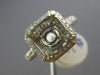 ESTATE LARGE 1.0CT DIAMOND 14K WHITE GOLD SQUARE HALO SEMI MOUNT ENGAGEMENT RING