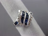 ESTATE 1.2CT DIAMOND & AAA SAPPHIRE 14K WHITE GOLD 3D SWIRL FLAME MULTI ROW RING