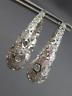ESTATE LARGE & WIDE .50CT DIAMOND 14KT WHITE GOLD FILIGREE HOOP HANGING EARRINGS