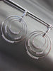 ESTATE LARGE .55CT DIAMOND 14KT WHITE GOLD ETOILE MULTI CIRCLE HANGING EARRINGS
