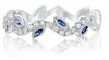 ESTATE .40CT DIAMOND & AAA SAPPHIRE 14KT WHITE GOLD SWIRL LEAF ANNIVERSARY RING