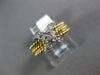 ESTATE .14CT DIAMOND 14KT WHITE & YELLOW TONE GOLD CLASSIC X LOVE ROPE FUN RING