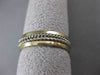 ESTATE 14KT WHITE & YELLOW GOLD HANDCRAFTED ROPE WEDDING BAND RING 6mm #23194