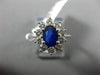 ESTATE WIDE 1.75CT ROUND DIAMOND & OVAL SAPPHIRE 14KT WHITE GOLD ENGAGEMENT RING