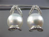 ESTATE LARGE .4CT DIAMOND & AAA SOUTH SEA PEARLS 18K WHITE GOLD HANGING EARRINGS