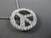 ESTATE .80CT DIAMOND 18KT WHITE GOLD 3D OPEN PEACE CIRCULAR FLOATING FUN PENDANT