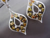 ESTATE LARGE 4.64CTW FANCY COLOR DIAMOND 18KT TWO TONE GOLD FILIGREE EARRINGS