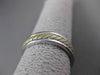 ESTATE 14KT WHITE & YELLOW GOLD HANDCRAFTED ROPE WEDDING BAND RING 5mm #23225