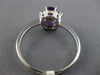 ESTATE .65CT DIAMOND & AAA OVAL AMETHYST 14KT WHITE GOLD SQUARE FLOWER LOVE RING