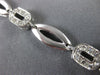 ANTIQUE 1CT ROUND DIAMOND 14K WHITE GOLD CLASSIC OVAL SATIN LINK BRACELET #11639
