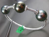 ESTATE LARGE .45CT DIAMOND & AAA TAHITIAN PEARL 18KT WHITE GOLD BANGLE BRACELET