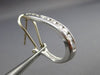 ESTATE 1.10CT DIAMOND 14K WHITE GOLD CLASSIC CHANNEL HUGGIE HOOP EARRINGS #20387
