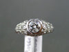 ESTATE WIDE 1.03CT DIAMOND 14KT WHITE GOLD 3D SOLITAIRE FILIGREE ENGAGEMENT RING