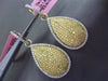 ESTATE LARGE 2.45CT DIAMOND 18K YELLOW GOLD PEAR SHAPE FLOATING HANGING EARRINGS