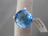 ESTATE 13.32CT DIAMOND & AAA EXTRA FACET BLUE TOPAZ 14KT WHITE GOLD 3D ROPE RING