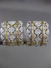 ESTATE LARGE .95CT DIAMOND 14K WHITE & YELLOW GOLD 3D FILIGREE CLIP ON EARRINGS