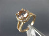 ESTATE LARGE 2.25CT DIAMOND & AAA MORGANITE 14KT ROSE GOLD HALO ENGAGEMENT RING
