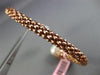 ESTATE WIDE 1.20CT DIAMOND 14KT ROSE GOLD 3D FLOWER FLEXIBLE BANGLE BRACELET
