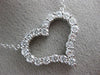 ESTATE LARGE 2.0CT ROUND CUT DIAMOND 14KT WHITE GOLD 3D OPEN HEART LOVE NECKLACE
