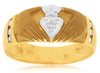 ESTATE .16CT DIAMOND 14KT TWO TONE GOLD CLADDAGH HEART LOVE HIS & HER LOVE RING