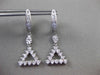 ESTATE .96CT DIAMOND 14KT WHITE GOLD 3D OPEN TRIANGULAR FLOATING DROP EARRINGS