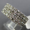 ESTATE WIDE 2.31CT DIAMOND 14KT WHITE GOLD 3 ROW SEMI ETERNITY ANNIVERSARY RING