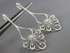 ESTATE LARGE .80CT DIAMOND 14KT WHITE GOLD FLOWER OPEN FILIGREE HANGING EARRINGS