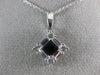 ESTATE 1.23CT DIAMOND & AAA SAPPHIRE 14KT WHITE GOLD 3D FLOATING PENDANT #23451