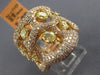 ESTATE LARGE 2.81CT WHITE & FANCY YELLOW DIAMOND 14KT ROSE GOLD ETOILE FUN RING