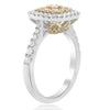 ESTATE .91CT WHITE & FANCY YELLOW DIAMOND 14K WHITE GOLD SQUARE ANNIVERSARY RING