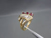 ANTIQUE WIDE 1.45CTW DIAMOND & AAA RUBY 14KT YELLOW COCKTAIL RING AMAZING #22075