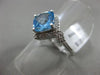 ESTATE 2.72CT DIAMOND & AAA BLUE TOPAZ 14KT WHITE GOLD INFINITY SQUARE FUN RING