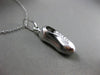ESTATE 14KT WHITE GOLD HANDCRAFTED SOCCER CLEATS FLOATING PENDANT & CHAIN #25213