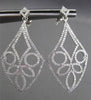 ESTATE LARGE 1.25CT ROUND DIAMOND 14KT WHITE GOLD 3D FILIGREE HANGING EARRINGS