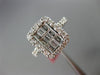 ESTATE 1.09CT ROUND BAGUETTE DIAMOND 18KT WHITE GOLD RECTANGULAR ENGAGEMENT RING