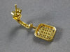 ESTATE .58CT WHITE & FANCY YELLOW DIAMOND 18KT YELLOW GOLD 3D SQUARE EARRINGS