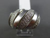 ESTATE LARGE 1CT DIAMOND 14KT WHITE GOLD 3D MATTE & SHINY MULTI ROW DOME RING