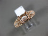 ESTATE .36CT DIAMOND 14KT ROSE GOLD 3D OPEN FILIGREE SEMI MOUNT ENGAGEMENT RING