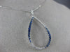 ESTATE .79CT DIAMOND & AAA SAPPHIRE 14KT WHITE GOLD PEAR SHAPE TEAR DROP PENDANT
