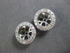 ESTATE .37CT DIAMOND 14KT WHITE GOLD CLASSIC 3D ROUND FILIGREE JACKET EARRINGS