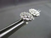 ESTATE LARGE .13CT DIAMOND 14KT WHITE GOLD 3D CLUSTER FLOWER FLAKE STUD EARRINGS