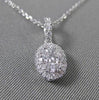 ESTATE .45CT DIAMOND 18KT WHITE GOLD 3D OVAL CLUSTER FLOATING PENDANT & CHAIN