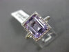 ESTATE LARGE 3.43CT DIAMOND & AAA AMETHYST 14K WHITE GOLD HALO ENGAGEMENT RING