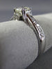 ESTATE .76CT ROUND & OVAL DIAMOND 18KT WHITE GOLD CLASSIC ENGAGEMENT RING #25941