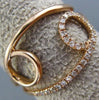 ESTATE WIDE .12CT ROUND DIAMOND 14KT ROSE GOLD CLASSIC DOUBLE LOVE KNOT FUN RING