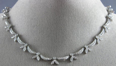 ANTIQUE 1.50CT DIAMOND 18KT WHITE GOLD 3D CLASSIC FLORAL DROP NECKLACE #4965