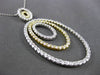 ESTATE LARGE 2.21CT DIAMOND 18KT WHITE & YELLOW GOLD MULTI OVAL FLOATING PENDANT