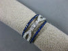 ESTATE WIDE 1.05CT DIAMOND & AAA SAPPHIRE 14K WHITE GOLD LOVE ANNIVERSARY RING